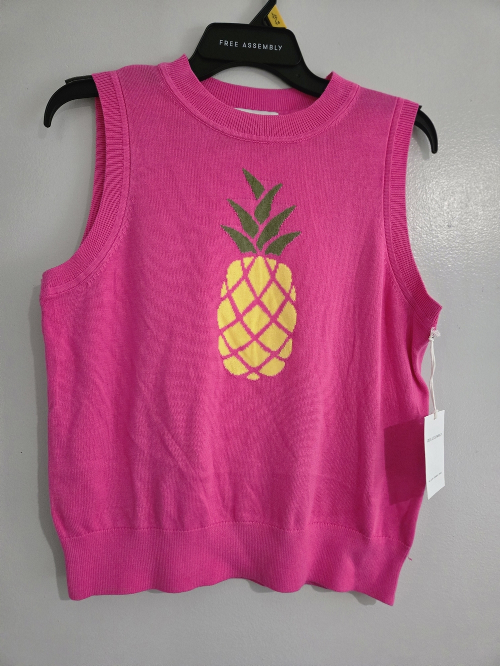 Free Assembly Pink Pineapple Muscle Tank